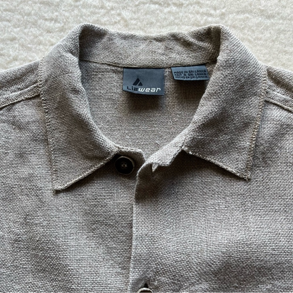 Liz wear 100% Linen Beige / cream color buttons down women’s jacket size small - Picture 4 of 10